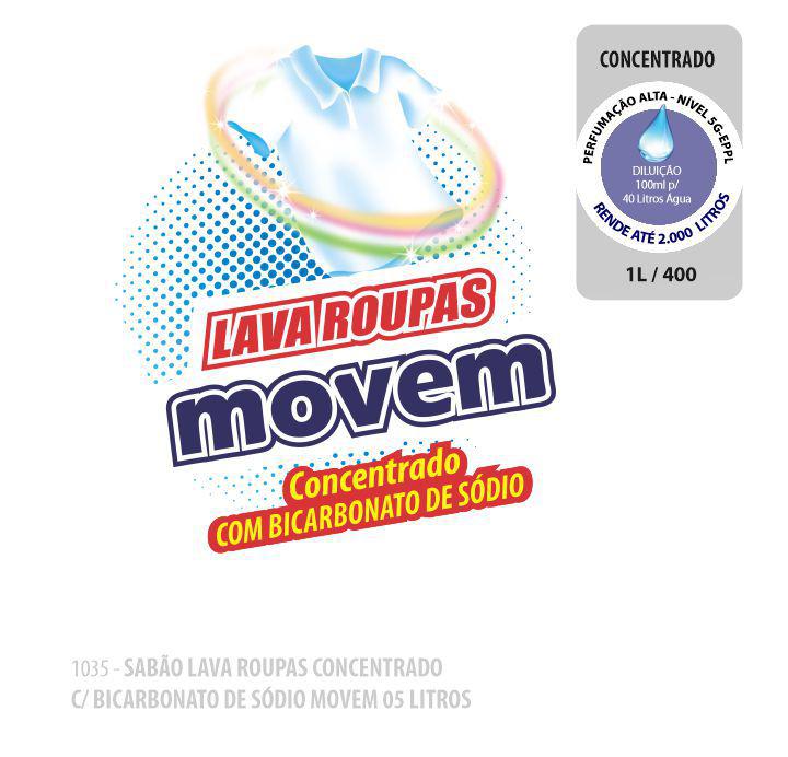 1035-PP-Q1 - Sabão Lava Roupas com Bicarbonato de Sódio Movem 05 litros