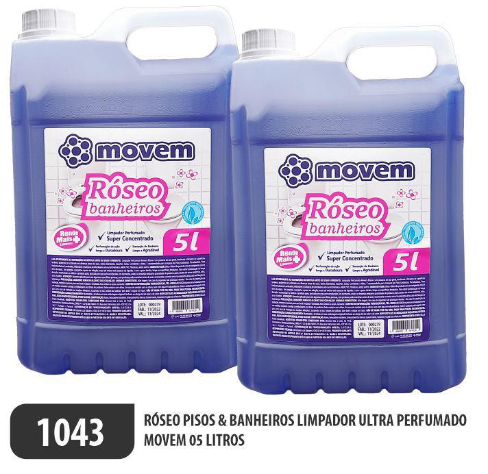 1043 - Roseo Limpador Ultra Perfumado Concentrado - Q2 - P1 - Movem