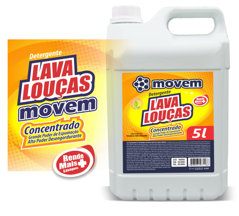 1052 - Detergente Lava Louças Glicerinado Movem 05 Litros - PNG
