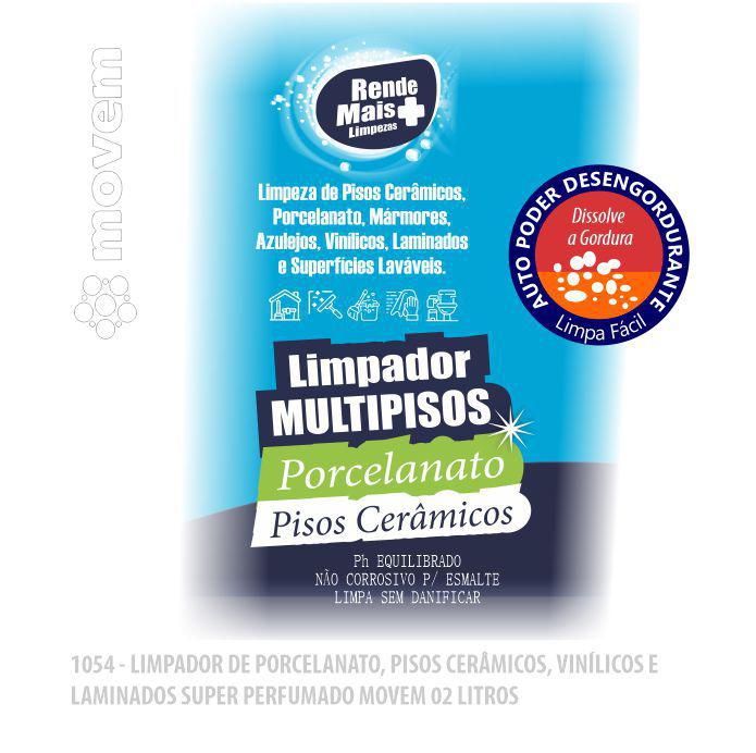 1054-PP-Q1 - Limpador de Porcelanato, Pisos Cerâmicos, Laminados e Vinílicos Movem 02 Litros